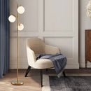 3-Globe Floor Lamp with Foot Switch and Bulb Bases-Golden by LJGDeals
