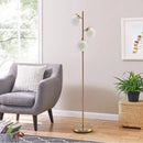 3-Globe Floor Lamp with Foot Switch and Bulb Bases-Golden by LJGDeals