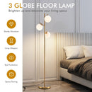 3-Globe Floor Lamp with Foot Switch and Bulb Bases-Golden by LJGDeals