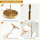 3-Globe Floor Lamp with Foot Switch and Bulb Bases-Golden by LJGDeals