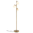 3-Globe Floor Lamp with Foot Switch and Bulb Bases-Golden by LJGDeals