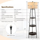 Shelf Floor Lamp with Storage Shelves and Linen Lampshade by LJGDeals