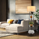 Shelf Floor Lamp with Storage Shelves and Linen Lampshade by LJGDeals
