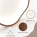 24W Modern LED Mount Ceiling Light with Wood Pattern and Metal Frame by LJGDeals