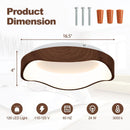 24W Modern LED Mount Ceiling Light with Wood Pattern and Metal Frame by LJGDeals