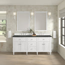 James Martin Lorelai 72" Double Bathroom Vanity, Bright White