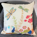 European embroidered butterfly and dragonfly sofa cushion cover living room by Decorbites