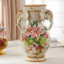 GobekUsa Elephant Vase: European Style Ceramic Home Decor for Living Room, Table, and Porch