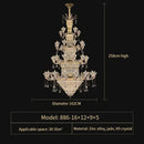 GobekUsa Duplex European Crystal Chandelier for Staircase with Hollow Design