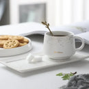 European style black & white ceramic coffee cup set dining room gold rim by Decorbites