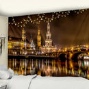 European style city night scene tapestry bedroom wall hanging by Decorbites