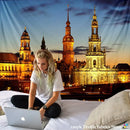European style city night scene tapestry bedroom wall hanging by Decorbites