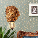 GobekUsa Lion Head Resin Wall Lamp: European Style Living Room Light for Home Décor