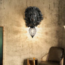 GobekUsa Lion Head Resin Wall Lamp: European Style Living Room Light for Home Décor