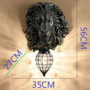 GobekUsa Lion Head Resin Wall Lamp: European Style Living Room Light for Home Décor