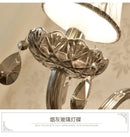 GobekUsa Crystal Wall Lamp: Smoke Grey Shade, European Style, Double Heads