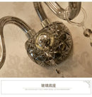GobekUsa Crystal Wall Lamp: Smoke Grey Shade, European Style, Double Heads