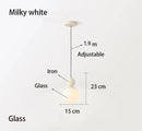 European White Glass Globe Pendant Light