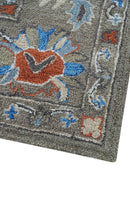 Eve Custom Made Traditional Gray Oushak Hand Tufted wool rug