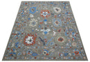 Eve Custom Made Traditional Gray Oushak Hand Tufted wool rug