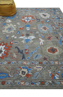Eve Custom Made Traditional Gray Oushak Hand Tufted wool rug