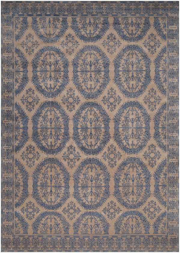 Dunedin Traditional Khaki/Denim Area Rug