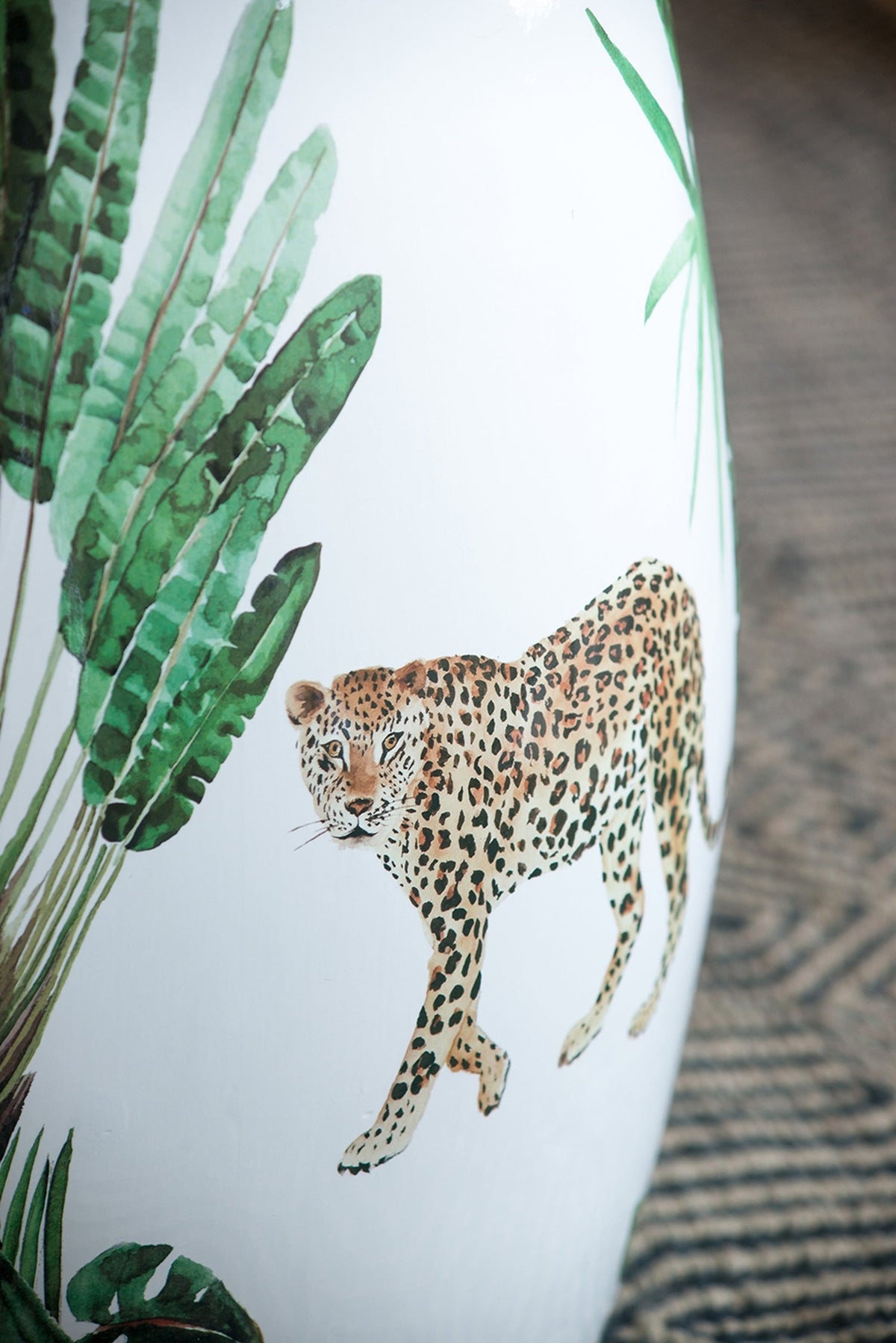 13x13x18 Ceramics Garden Stool Jungle-Themed Accent Side Table, photo 16 of 18