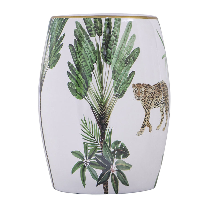 13x13x18 Ceramics Garden Stool Jungle-Themed Accent Side Table, photo 4 of 18
