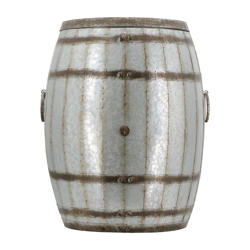 Galvanized Drum Side Table with Removable Lid - Gray, photo 2 of 10