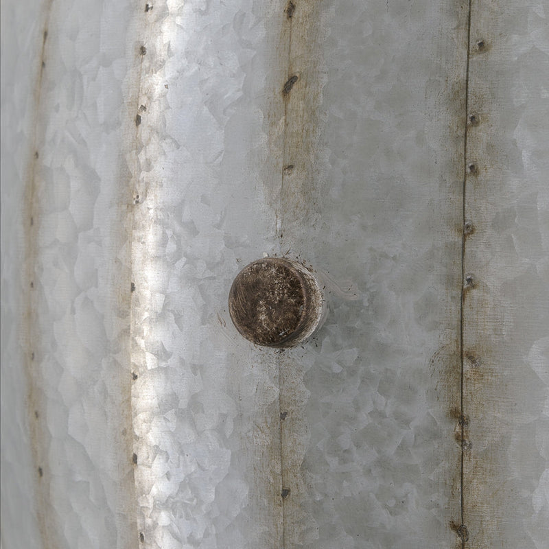Galvanized Drum Side Table with Removable Lid - Gray, photo 6 of 10