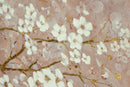 59.1x47.2 Hand-Painted Cherry Blossom Canvas Art with Blush Pink and White Finish