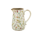 6.3x4.5x7.1' Round Ceramic Pitcher Vase with Multi-Colored Floral Motifs