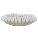 D9.5x2.5' Wavy Sand and Resin Bowl with Textured White Finish