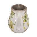 7.9x6.5x7.9' White Ceramic Pitcher Vase with Yellow Lemon Motif
