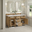 James Martin Lorelai 60" Double Bathroom Vanity, Light Natural Oak