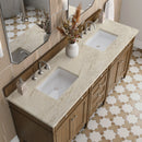James Martin Brittany 72" Double Bathroom Vanity, Saddle Brown