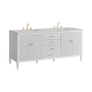 James Martin Myrrin 72" Double Bathroom Vanity, Bright White