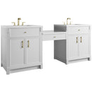 James Martin Bellshire 84" Double Bathroom Vanity, Bright White