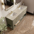 James Martin Lucian 72" Double Bathroom Vanity, Pebble Oak