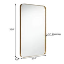 32 Inch x 20 Inch Metal Frame Wall-Mounted Rectangle Mirror by LJGDeals