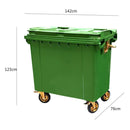 Extra Large Heavy-Duty Outdoor Commercial Trash Bin With Wheels And Handles, 660L (SAK43182)