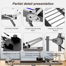 Extra Large Multi-Functional Pilates Reformer Machine With Dynamic Resistance Cords And Aerobic Rebounder, Black (SAK32879)