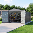 Alora Extra-Large Outdoor Galvanized Steel Outdoor Storage Shed With Skylight Roof (SAK42671)