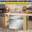 Extra Large Outdoor Stainless Steel Kitchen Storage Cabinet With Pulling Drawers (92817405)