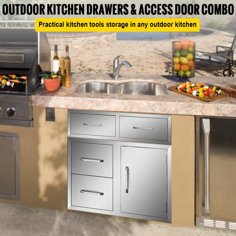 Extra Large Outdoor Stainless Steel Kitchen Storage Cabinet With Pulling Drawers (92817405)