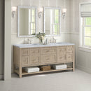 James Martin Breckenridge 72" Double Bathroom Vanity, Whitewashed Oak
