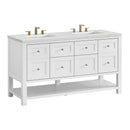 James Martin Breckenridge 60" Double Bathroom Vanity, Bright White