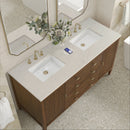 James Martin Myrrin 60" Double Bathroom Vanity, Mid-Century Walnut