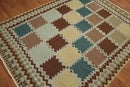 5'5" x 7'4" Handmade Turkish Kilim wool reversible Area rug Southwestern Aqua