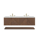 James Martin Marcello 72" Floating Double Bathroom Vanity, Chestnut
